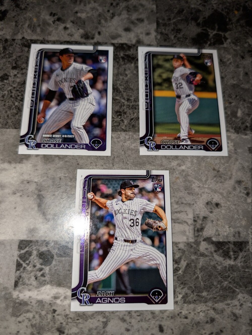 2025 Topps Update Series 3 Card Lot - Rockies (Dollander, Agnos)